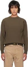 Auralee Brown Super Fine Wool Sweater In Top Brown