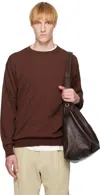 Auralee Brown Super High Gauge Cotton Knit Sweater