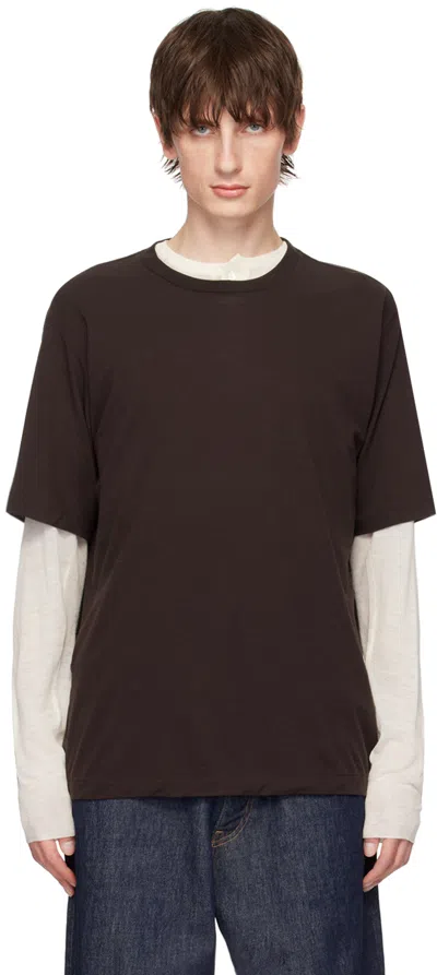 Auralee Brown Super Soft T-shirt In Dark Brown
