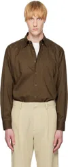 Auralee Brown Washed Finx Typewriter Button Down Shirt In Brown