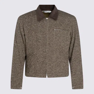 AURALEE BROWN WOOL CASUAL JACKET
