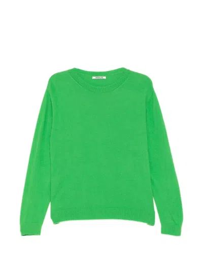 Auralee Brushed Cashmere Cotton Jumper In Green