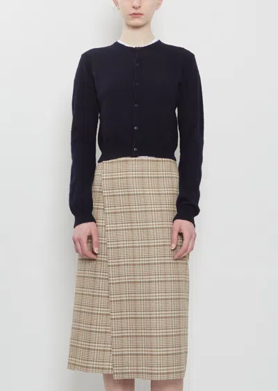 Auralee Brushed Cashmere Cotton Knit Cardigan In Black