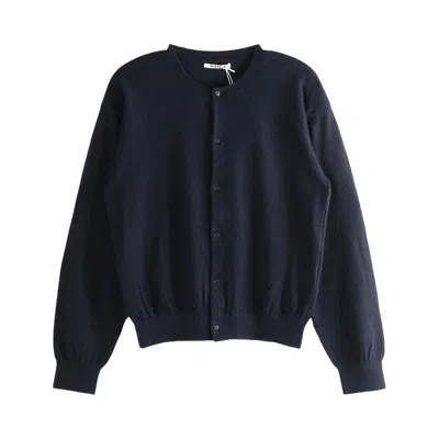 Pre-owned Auralee Brushed Cashmere Cotton Knit Cardigan 'dark Navy' | Blue | Men's Size 4