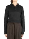 Auralee Brushed-effect Polo Shirt In Schwarz