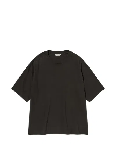 Auralee Brushed Jersey T-shirt In Black