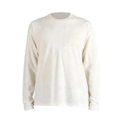 Pre-owned Auralee Brushed Organic Cotton Jersey Long Sleeve Tee 'white' | Men's Size 5