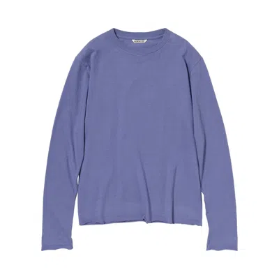 Pre-owned Auralee Brushed Organic Cotton Jersey Long-sleeve Tee 'light Purple' | Women's Size 2