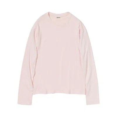 Pre-owned Auralee Brushed Organic Cotton Jersey Long-sleeve Tee 'pale Pink' | Women's Size 2