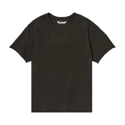 Pre-owned Auralee Brushed Organic Cotton Jersey Tee 'ink Black' | Women's Size 0