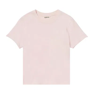 Pre-owned Auralee Brushed Organic Cotton Jersey Tee 'pale Pink' | Women's Size 0