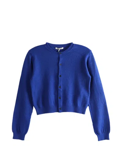 Auralee Button Cardigan In Blue