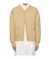 Auralee Beige Button Cardigan In Nude