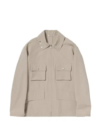 Auralee Button-detail Jacket In Gray