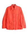 Auralee Button-down Patch-pocket Jacket In Red