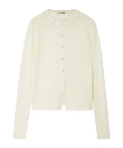 Auralee Buttoned Cardigan In Neutral