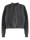 Auralee Buttoned Collared Cardigan In Gray