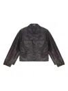 Auralee Buttoned Leather Blouson In Brown