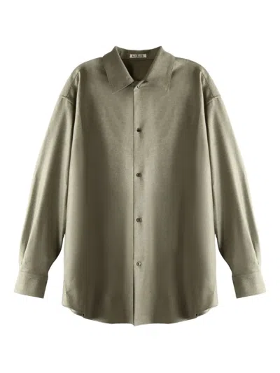 Auralee Buttoned Shirt In Green