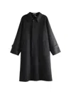Auralee Buttoned Wool Coat In Black