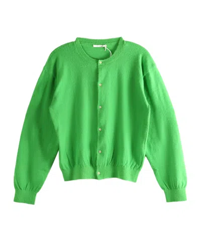 Auralee Button-up Cardigan In Green