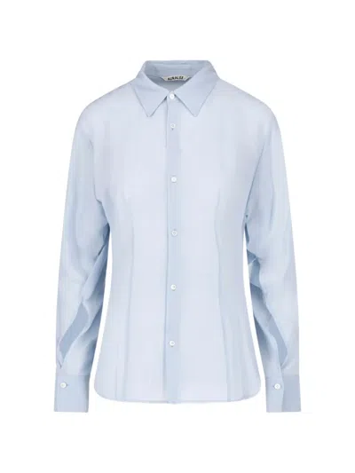 Auralee Button-up Shirt In Blue