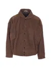 Auralee Button-up Suede Jacket In Brown