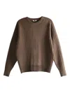 Auralee Cable-knit Crew-neck Sweater In Brown