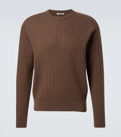 AURALEE CABLE-KNIT WOOL SWEATER