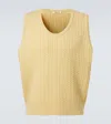 Auralee Cable-knit Wool Vest In Yellow