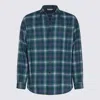 Auralee Checked Long Sleeve Button-down Shirt In Blue