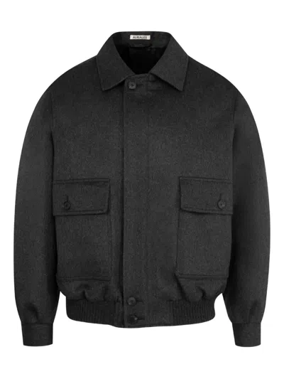 Auralee Cashmere Bomber Jacket In Black