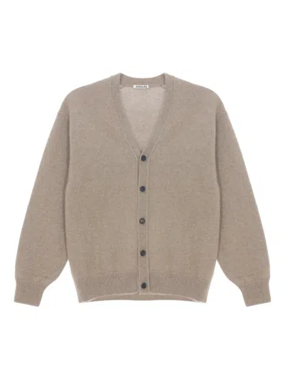 Auralee Cashmere Cardigan In Nude