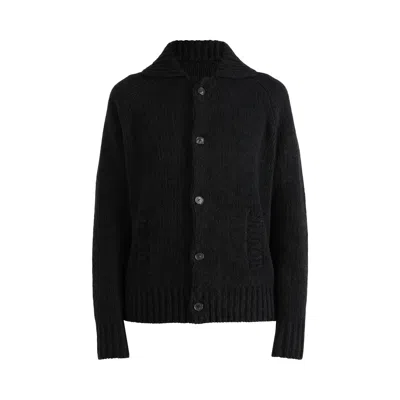 Pre-owned Auralee Cashmere Chenille Knit Cardigan 'black' | Women's Size 0