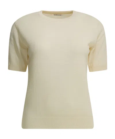 Auralee Cashmere Crew Neck Knit Sweater In Neutral