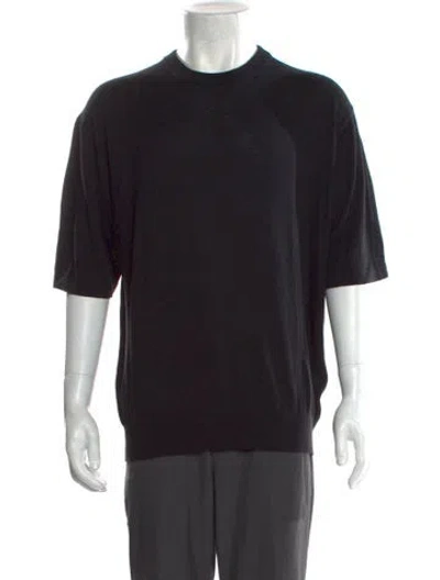 Pre-owned Auralee Cashmere Crew Neck Pullover In Black