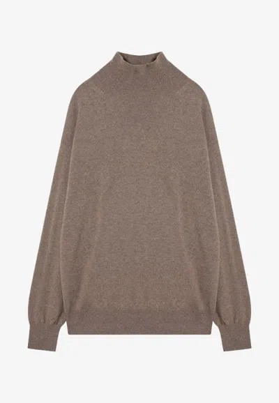 Auralee Cashmere High-neck Sweater In Brown