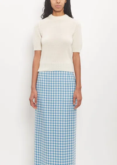 Auralee Cashmere Knit Summer Tee In Ivory White