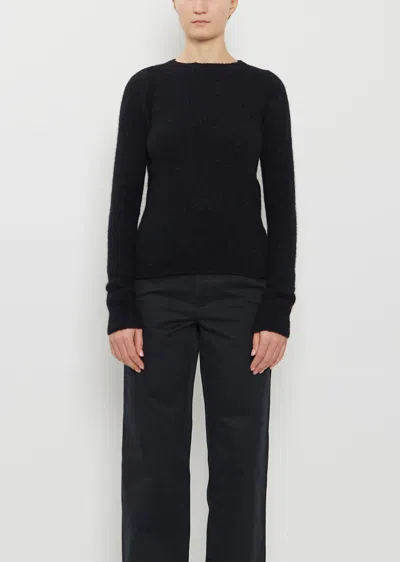 Auralee Cashmere Melange Knit Pullover In Black