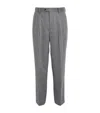 Auralee Cashmere Pleated Straight Trousers In Gray