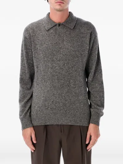 Auralee Cashmere Polo Shirt In Black