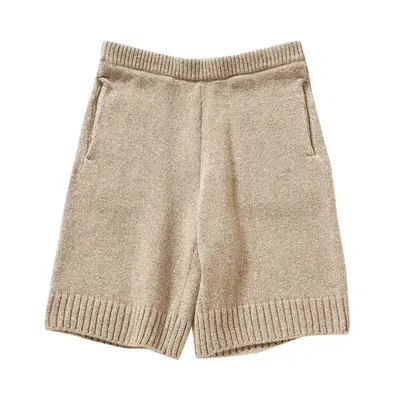 Pre-owned Auralee Cashmere Silk Melange Knit Shorts 'mix Beige' | Tan | Women's Size 0 In Brown