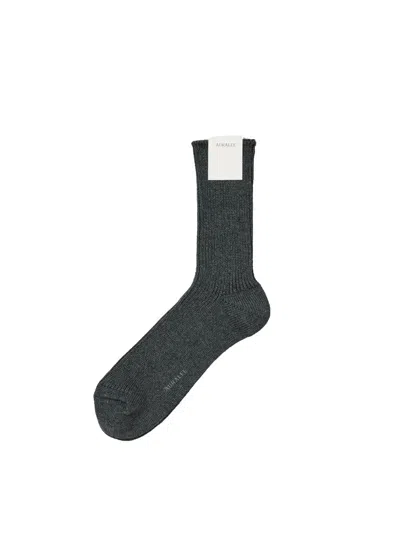 Auralee Cashmere Socks Woman Charcoal
