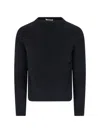 Auralee Lightweight Knit Long Sleeve Crew Sweater In Black