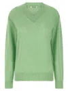 Auralee V-neck Long Sleeve Cashmere Knit Sweater In Green