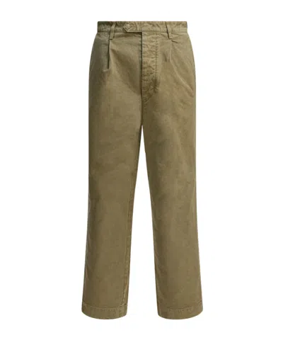 Auralee Casual Pants With Belt Loops In Green