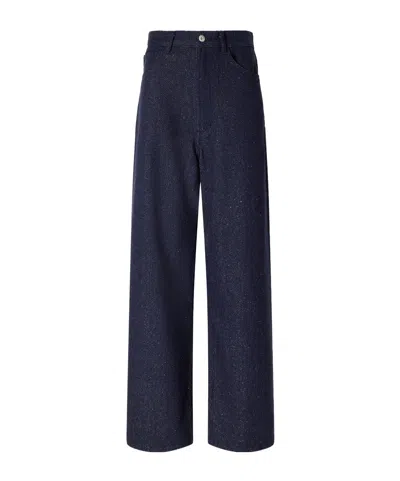 Auralee Casual Trousers With Belt Loops In Blue