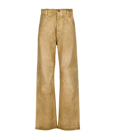 Auralee Casual Trousers With Belt Loops In Brown
