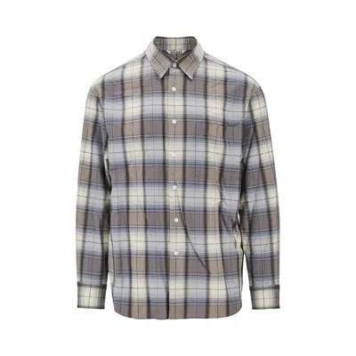 Auralee Check Light Wool Shirt In Multi