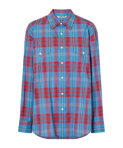 Auralee Checked Cotton And Silk-blend Shirt In Multi